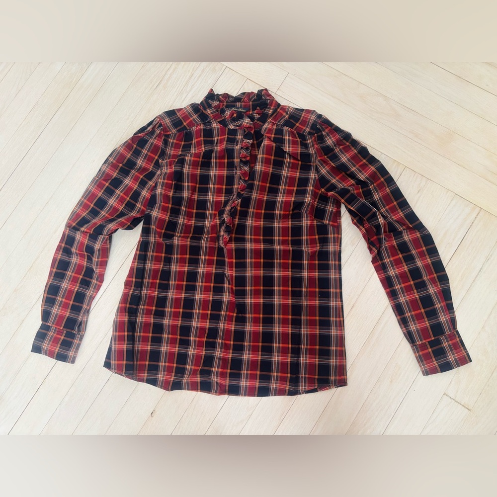 Brooks Brothers Red and Black Plaid blouse